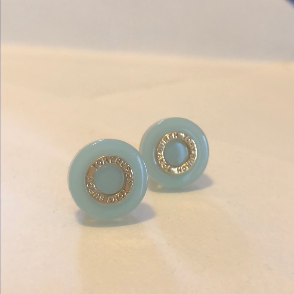 Tory Burch Light Blue Round Earrings
